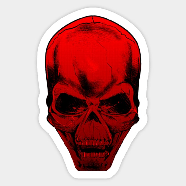 Red Skull Sticker by Bajingseng